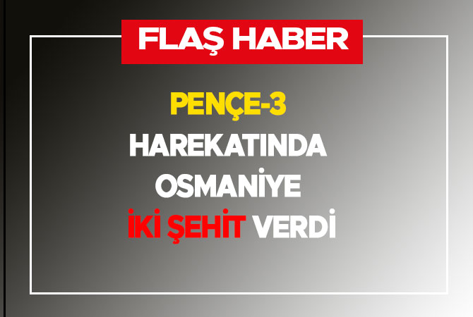 Pençe-3 harekatında Osmaniye iki şehit verdi