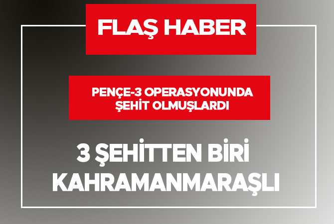 3 şehitten biri Kahramanmaraşlı