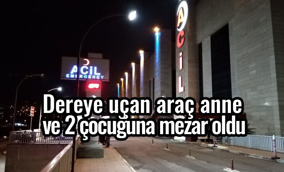 Dereye uçan araç anne ve 2 çocuğuna mezar oldu