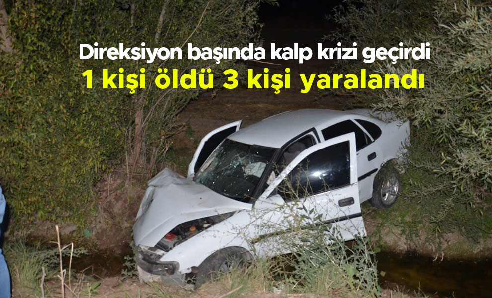 Sürücüsünün kalp krizi geçirdiği otomobil sulama kanalına girdi: 1 ölü, 3 yaralı