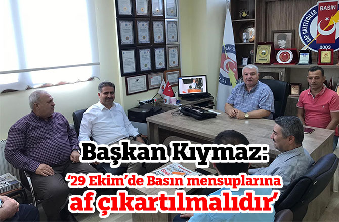 Başkan Kıymaz: ‘29 Ekim’de Basın mensuplarına af çıkartılmalıdır’