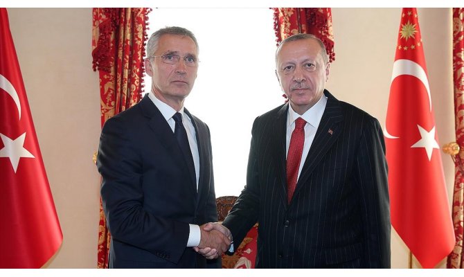 Cumhurbaşkanı Erdoğan Stoltenberg'i kabul ediyor