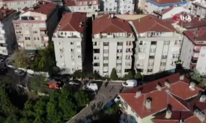 Bakırköy’de 1’i çocuk 3 kişinin cesedi bulunan bina havadan görüntülendi