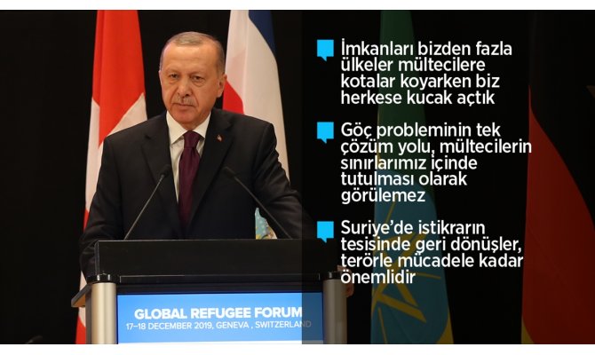 Cumhurbaşkanı Erdoğan: Mülteci meselesi birkaç ülkenin çabasıyla önlenemez