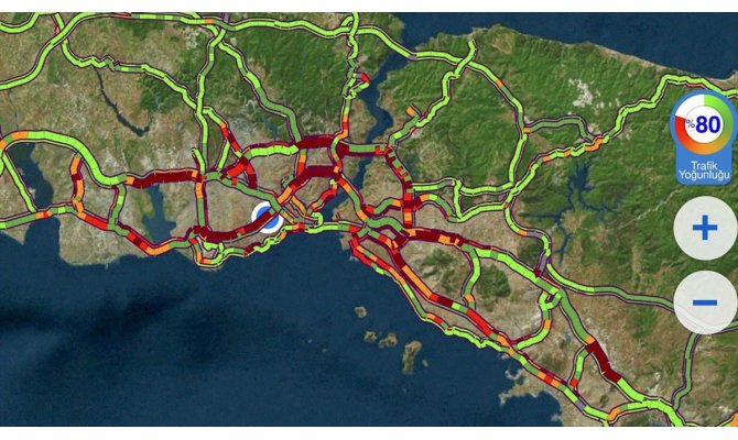 İstanbul'da trafik yoğunluğu yüzde 80'e ulaştı