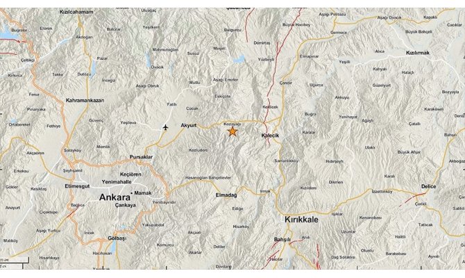 Ankara'da 4,5 büyüklüğünde deprem meydana geldi