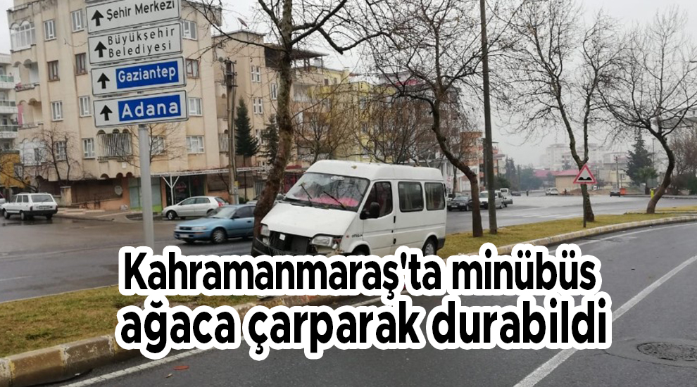 Kahramanmaraş'ta minübüs ağaca çarparak durabildi