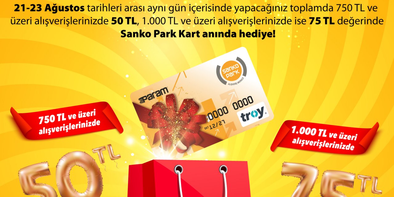 SANKO PARK’TA HARCAMALARINIZ PARAYA DÖNÜŞÜYOR