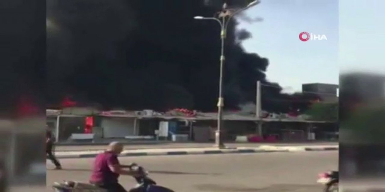 İran’da pazar yerinde korkutan yangın