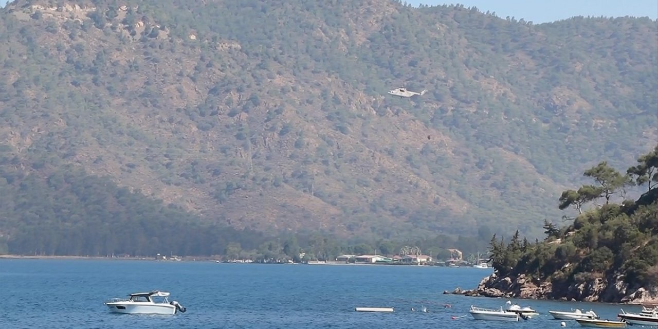 Marmaris ile Köyceğiz'deki orman yangınlarına havadan müdahale yeniden başladı