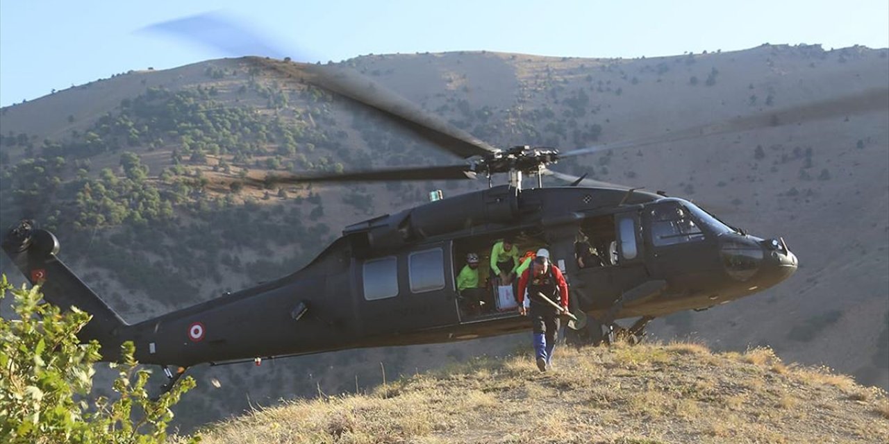 Munzur Vadisi'ndeki örtü yangını bölgesinde soğutma çalışmaları sürüyor