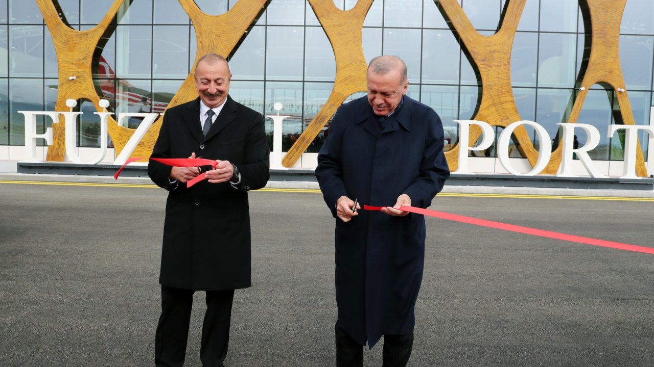 Cumhurbaşkanı Erdoğan ve Aliyev, Füzuli Uluslararası Havalimanı’nın açılışını yaptı