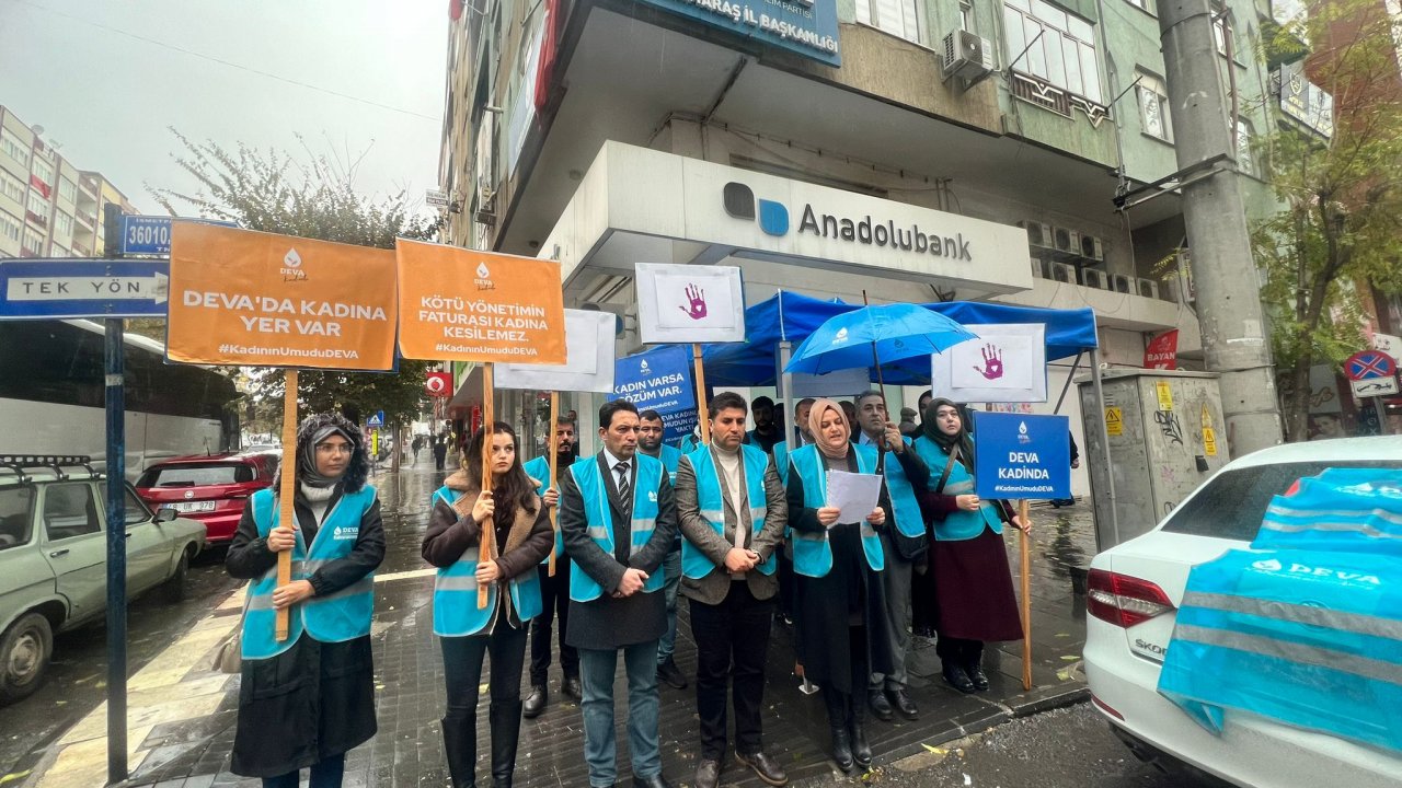 Kahramanmaraş’ta Deva Partililer kadına şiddete karşı sokakta