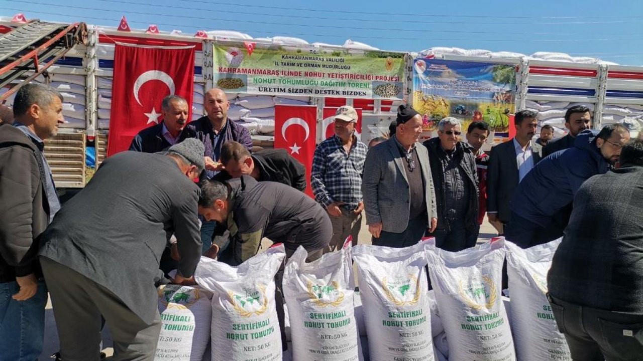 Kahramanmaraş’ta çiftçiye nohut ve ayçiçeği desteği!