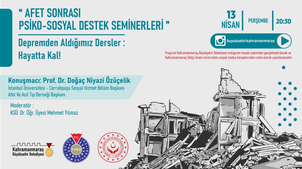 Afet Sonrası Psiko-Sosyal Destek Seminerleri Başlıyor!