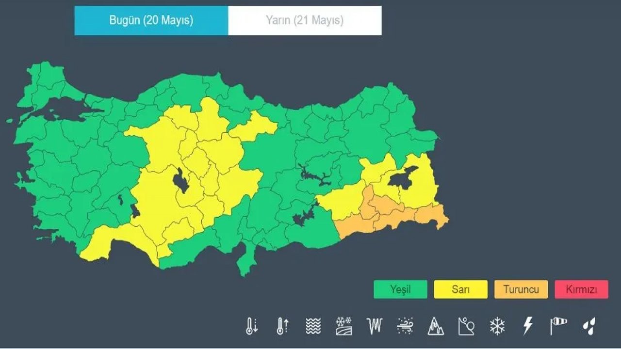 23 kente sarı ve turuncu kodlu uyarı!