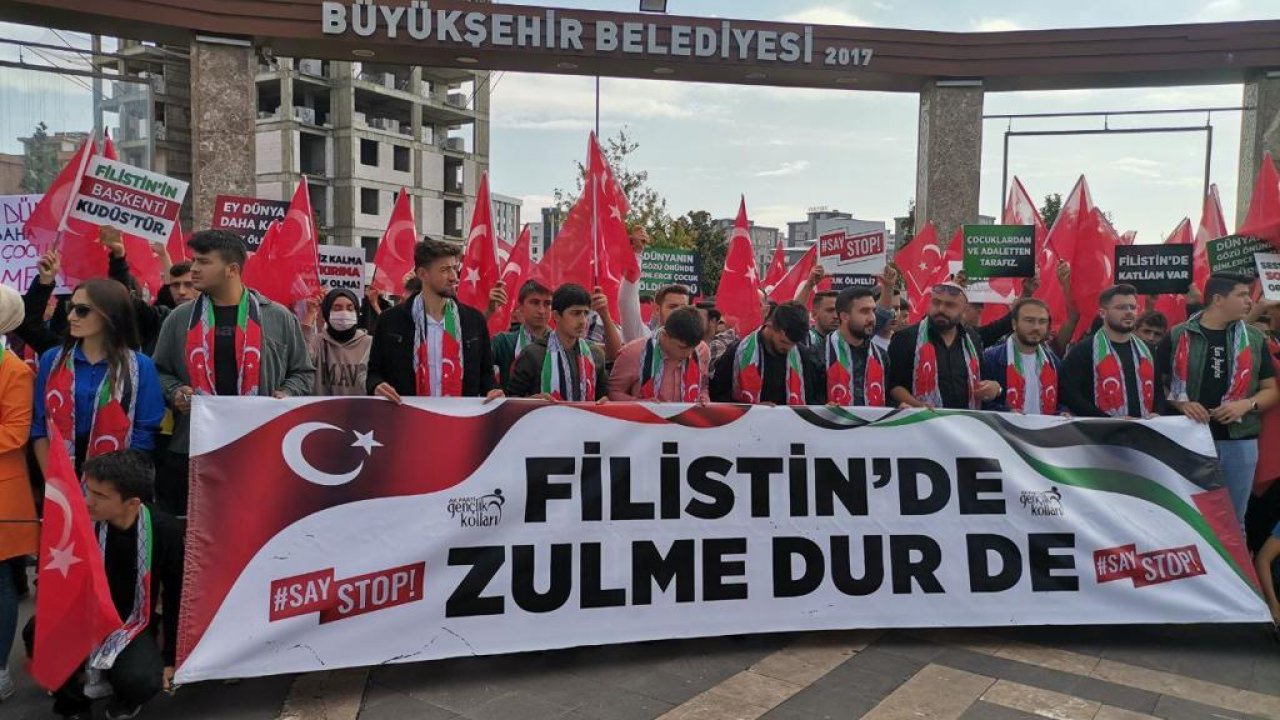 Kahramanmaraş’ta AK  Gençlikten Filistin’e destek yürüyüşü!