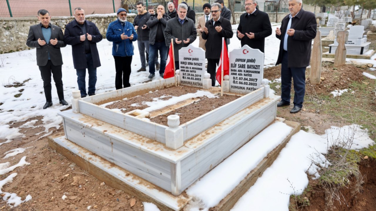 Göksun Belediye Başkanı Aydın deprem şehitlerini ziyaret etti