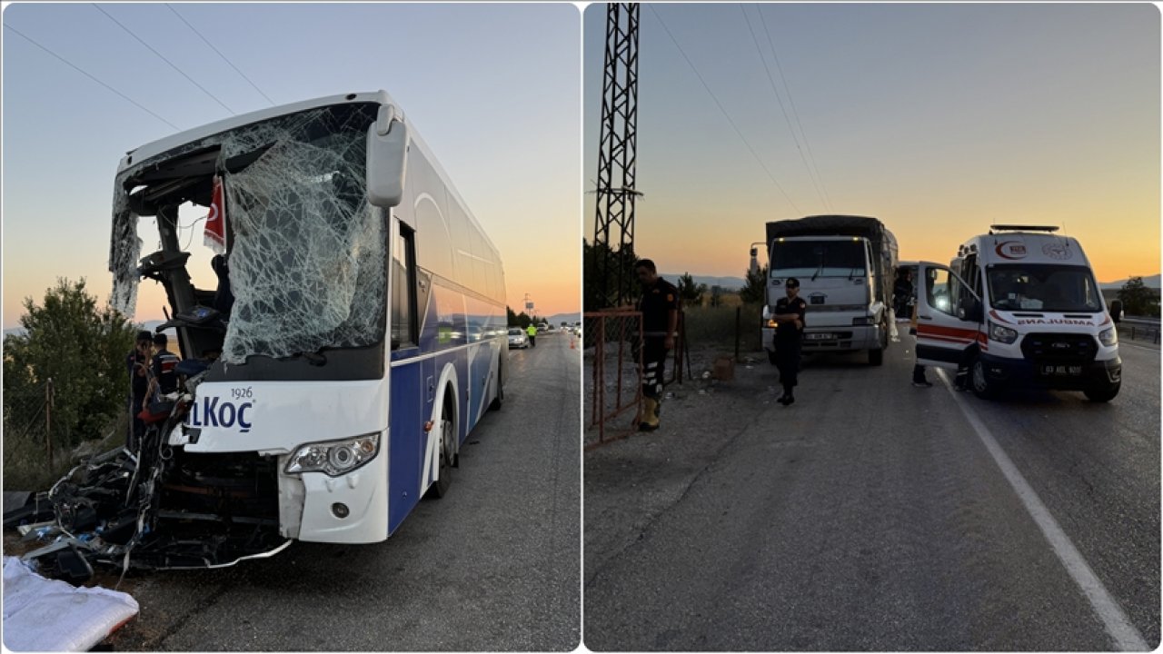 Yolcu otobüsüyle kamyonun çarpıştığı kazada 1 kişi öldü, 38 kişi yaralandı