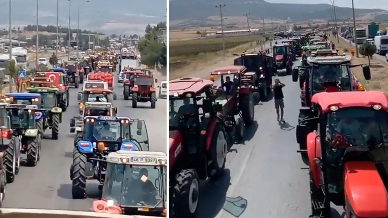 Kahramanmaraş’ta çiftçilerden konvoylu protesto!