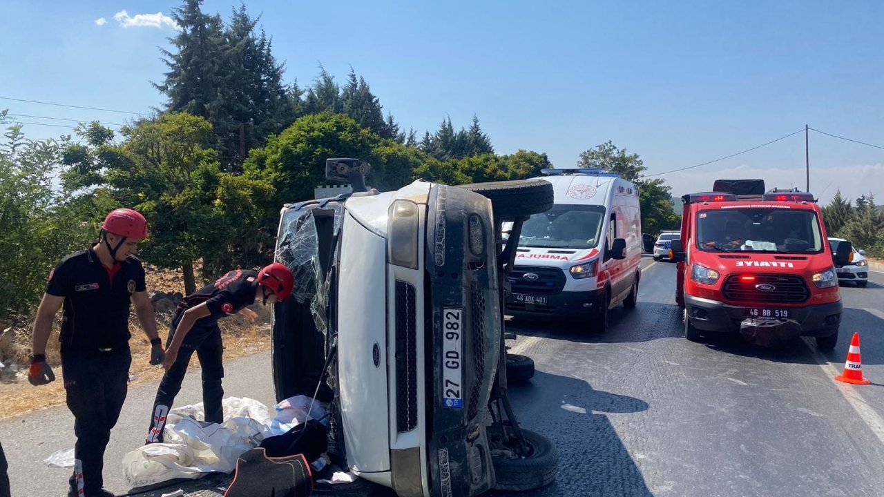 Kahramanmaraş’ta araç yan yattı: 1 yaralı