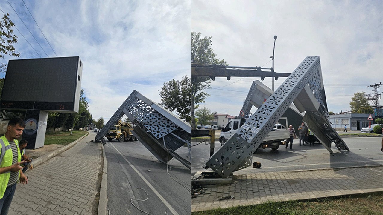 Kahramanmaraş’ta seyir halindeki iş makinesi yıkıma yol açtı!