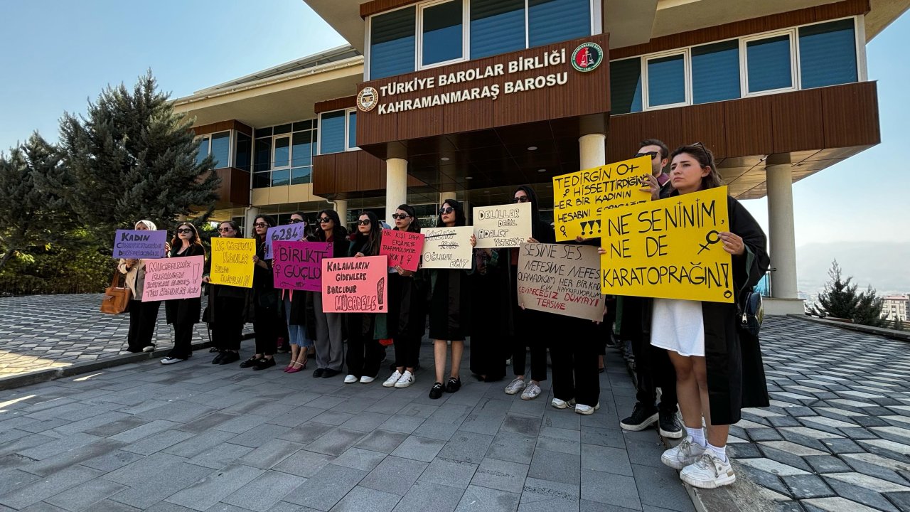 Kahramanmaraş'ta avukatlardan kadın cinayetlerine tepki!