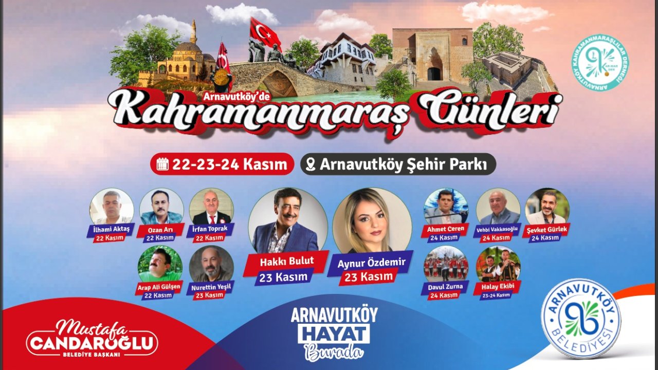 Arnavutköy’de Kahramanmaraş Günleri Başlıyor!