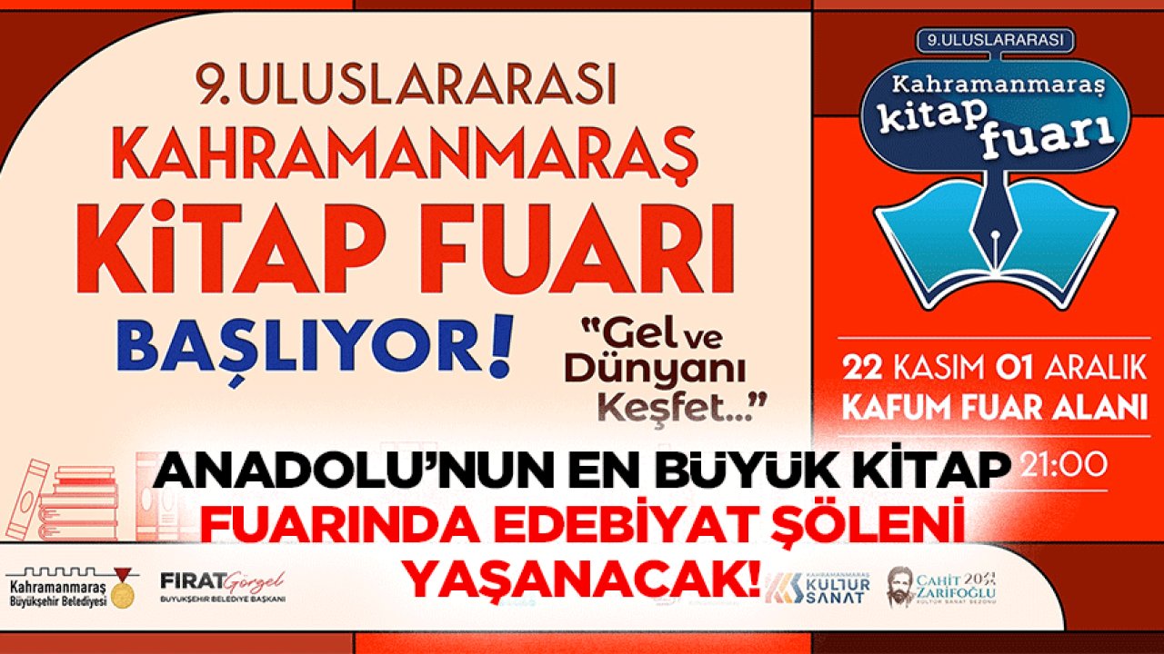 Anadolu’nun en büyük kitap fuarı Kahramanmaraş’ta kapılarını açıyor!