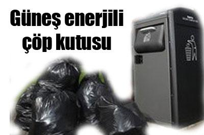 Güneş enerjili çöp kutusu