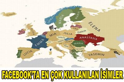 Facebookta en çok kullanılan isimler