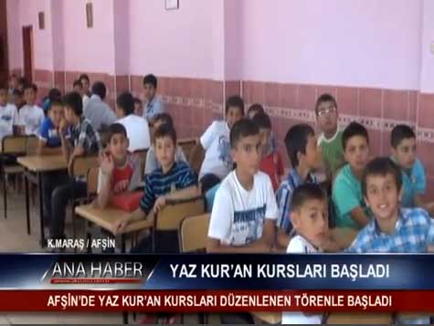 Afşinde Yaz Kuran Kursları Düzenlenen Törenle Başladı.