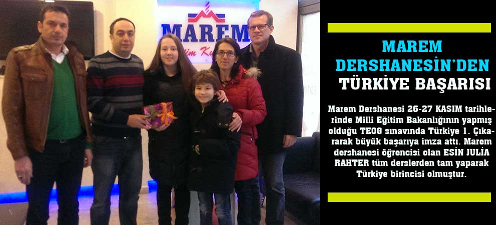 Marem Dershanesin’den Türkiye Başarısı