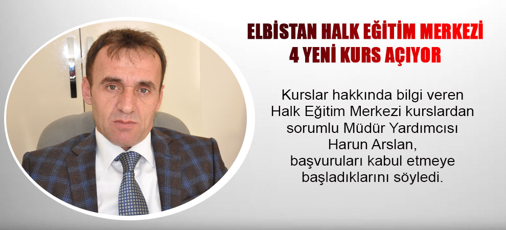 Elbistanda HEM, 4 Yeni Kurs Açıyor