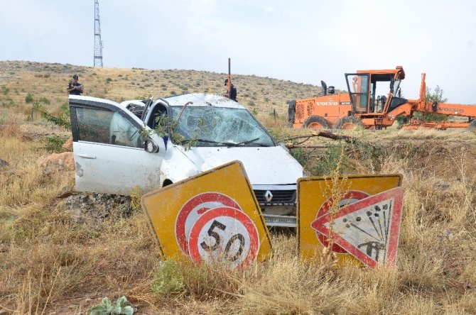 Elbistan'da otomobil takla attı 4 kişi yaralandı